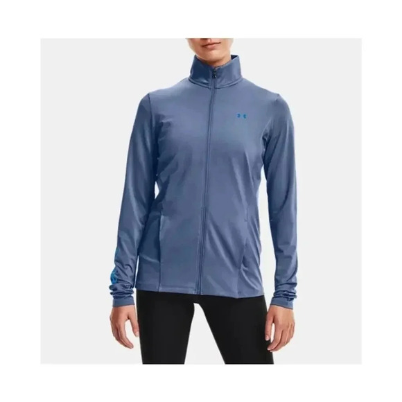 NEW Under Armour UA Full-Zip Jacket Long Sleeve Mock Neck Fitted Light Blue M - Picture 1 of 9
